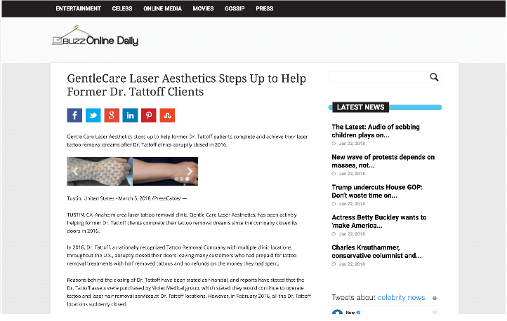 gentle laser care tustin in press release